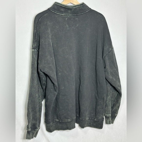 Ninth Hall Fundamentals Sheena Black Wash Oversized Quarter Zip Sweatshirt - L - Picture 6 of 6